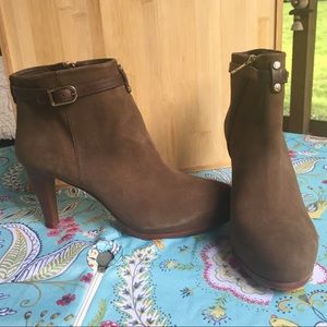Tory Burch suede high heel booties size 10.5